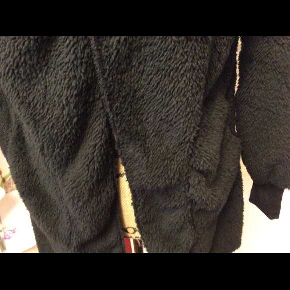 🆑$FIRM$ Gorgeous Black Sherpa Hooded Cardigan - Picture 6 of 8